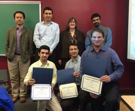 faculty and students at awards presentation