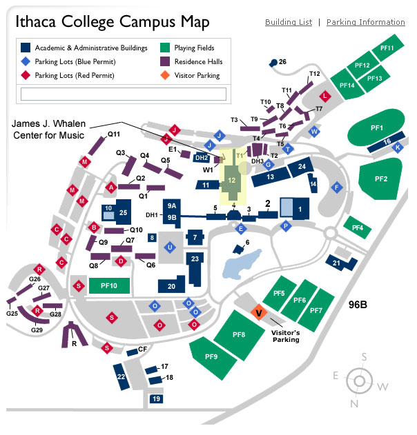 Image Gallery ithaca college map.