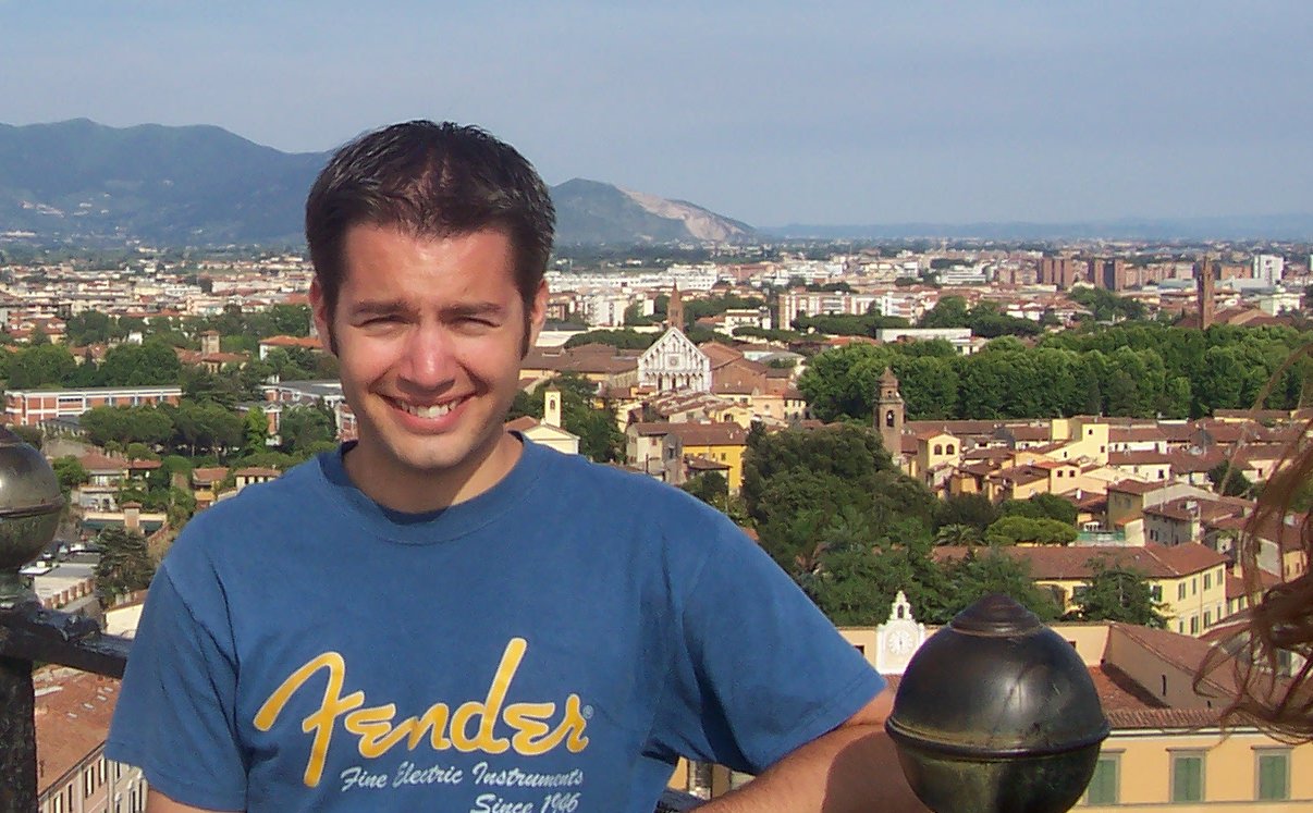 Keenan atop the Tower of Pisa