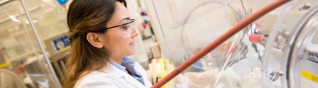 female engineering student at work in a lab