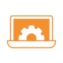 computer and gear icon