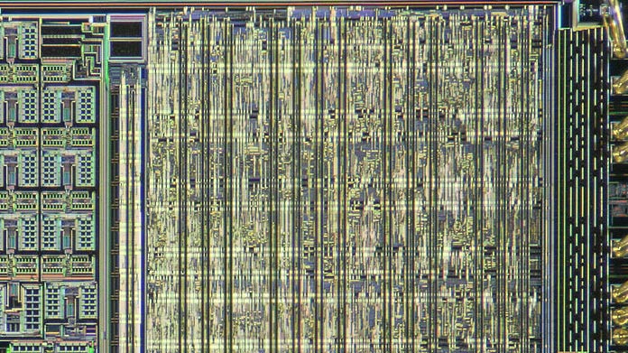 section of a microcircuit board