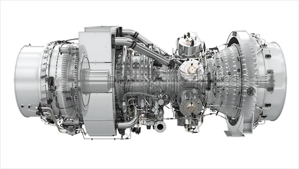 A drawing of a gas turbine