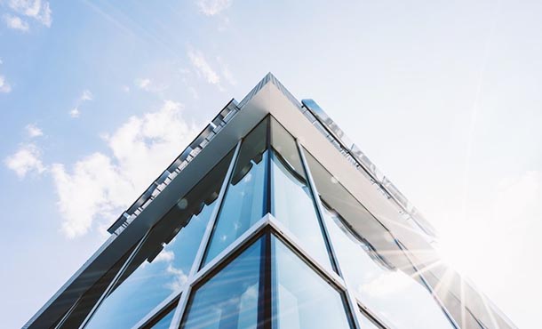 Top corner of a high-rise building