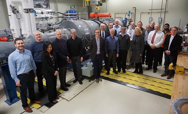 D O E officials and Penn State faculty pose in the START Lab