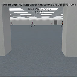 Simulation of a high-stress robot-guided emergency evacuation