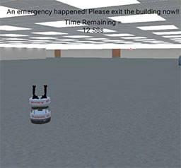 Emergency robot-assisted evacuation simulation