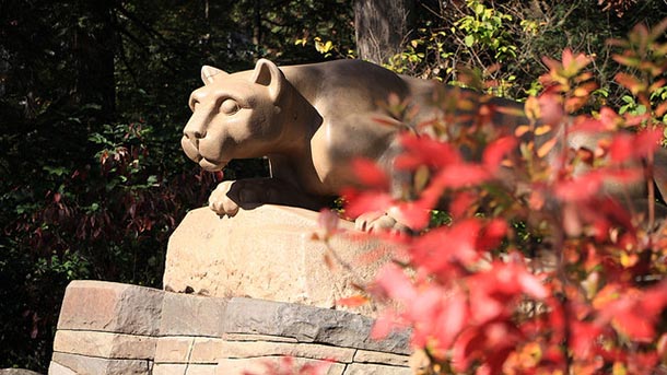 nittany lion statue at shrine