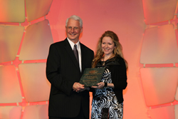 Alexsandra Radlinska receiving her award