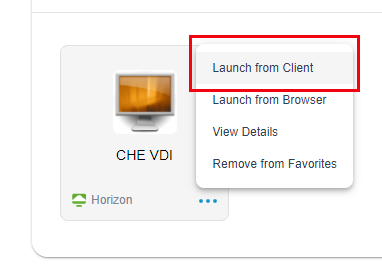 Select launch in client