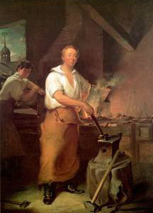 medieval blacksmith painting